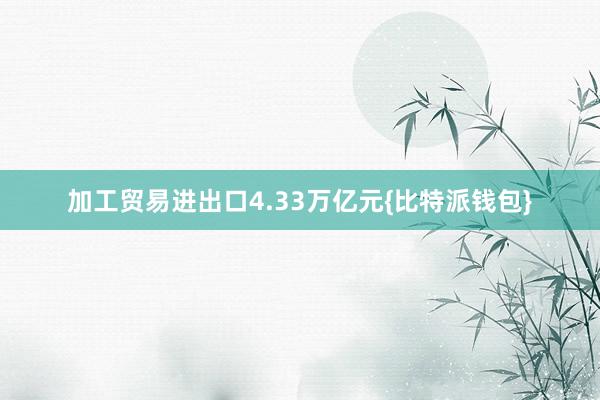 加工贸易进出口4.33万亿元{比特派钱包}