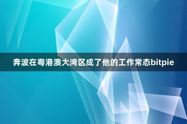 奔波在粤港澳大湾区成了他的工作常态bitpie