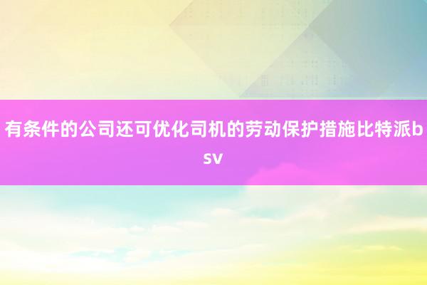 有条件的公司还可优化司机的劳动保护措施比特派bsv