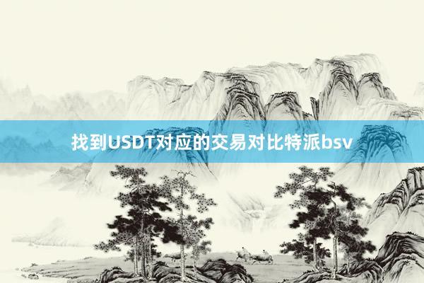 找到USDT对应的交易对比特派bsv