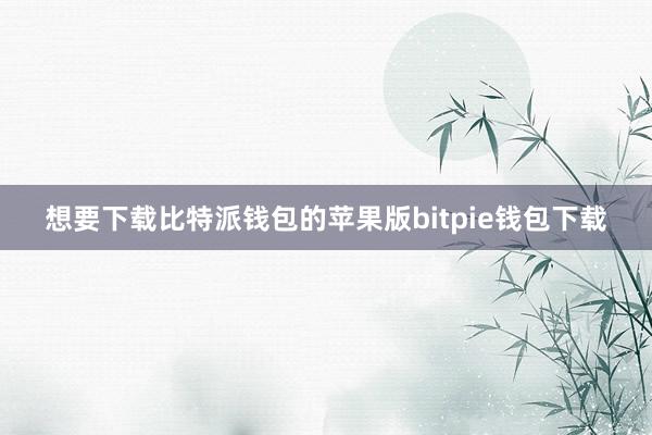 想要下载比特派钱包的苹果版bitpie钱包下载