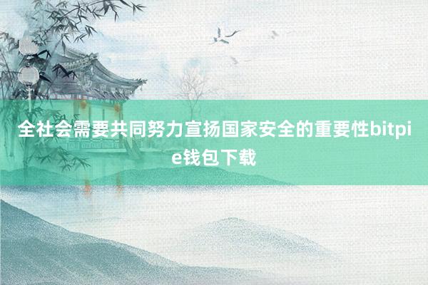 全社会需要共同努力宣扬国家安全的重要性bitpie钱包下载