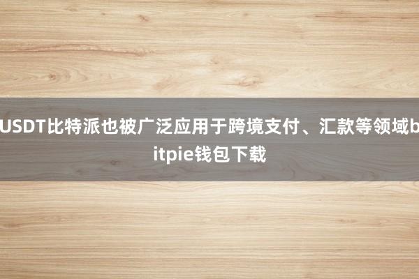 USDT比特派也被广泛应用于跨境支付、汇款等领域bitpie钱包下载