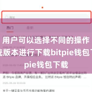 用户可以选择不同的操作系统版本进行下载bitpie钱包下载