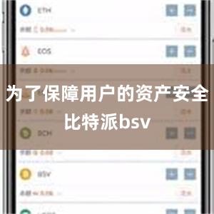 为了保障用户的资产安全比特派bsv