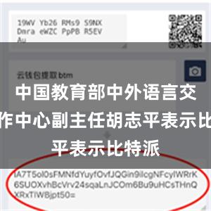 中国教育部中外语言交流合作中心副主任胡志平表示比特派