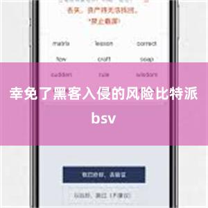 幸免了黑客入侵的风险比特派bsv